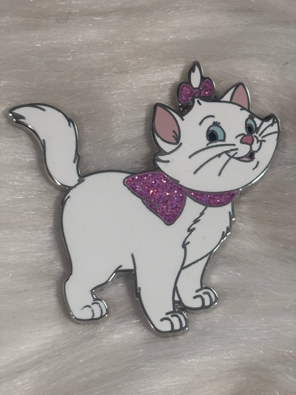 2023 Disney Parks The Aristocats Marie Cat Pink Glitter Bow OE Pin